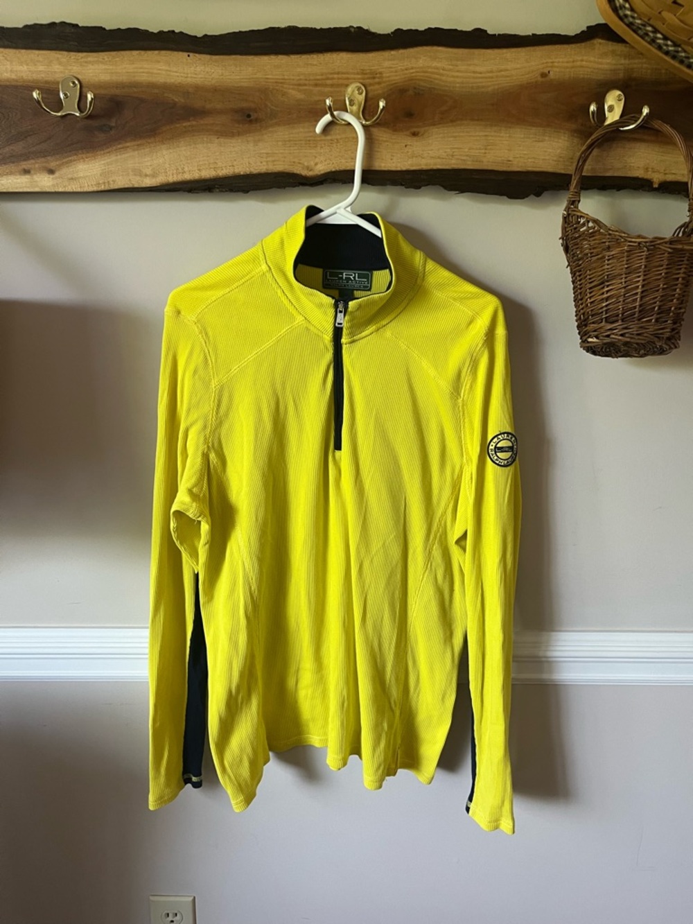 Ralph Lauren Active Sport Yellow Green Quarter Zip Jacket XL Pickleball Tennis